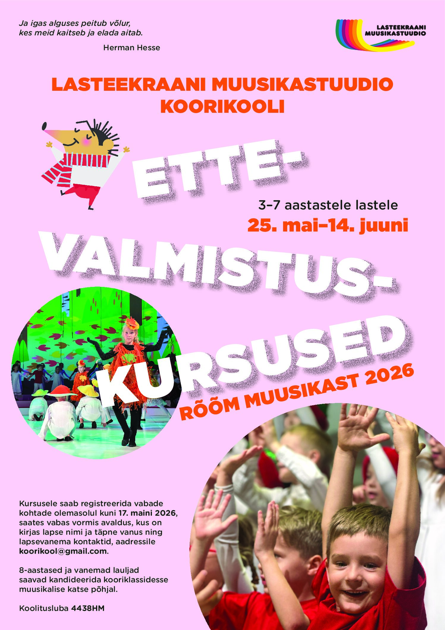 Ettevalmistuskursus “Rõõm muusikast” tuleb taas!